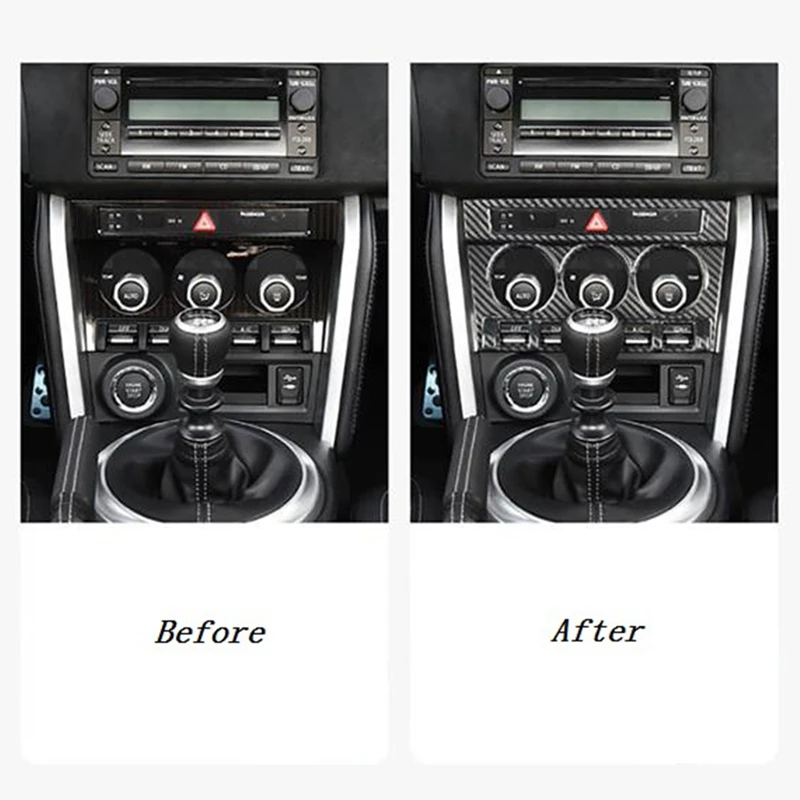 

Carbon Fiber Car AC CD Control Switch Panel Console Frame Control Console Trim for Subaru BRZ Toyota 86