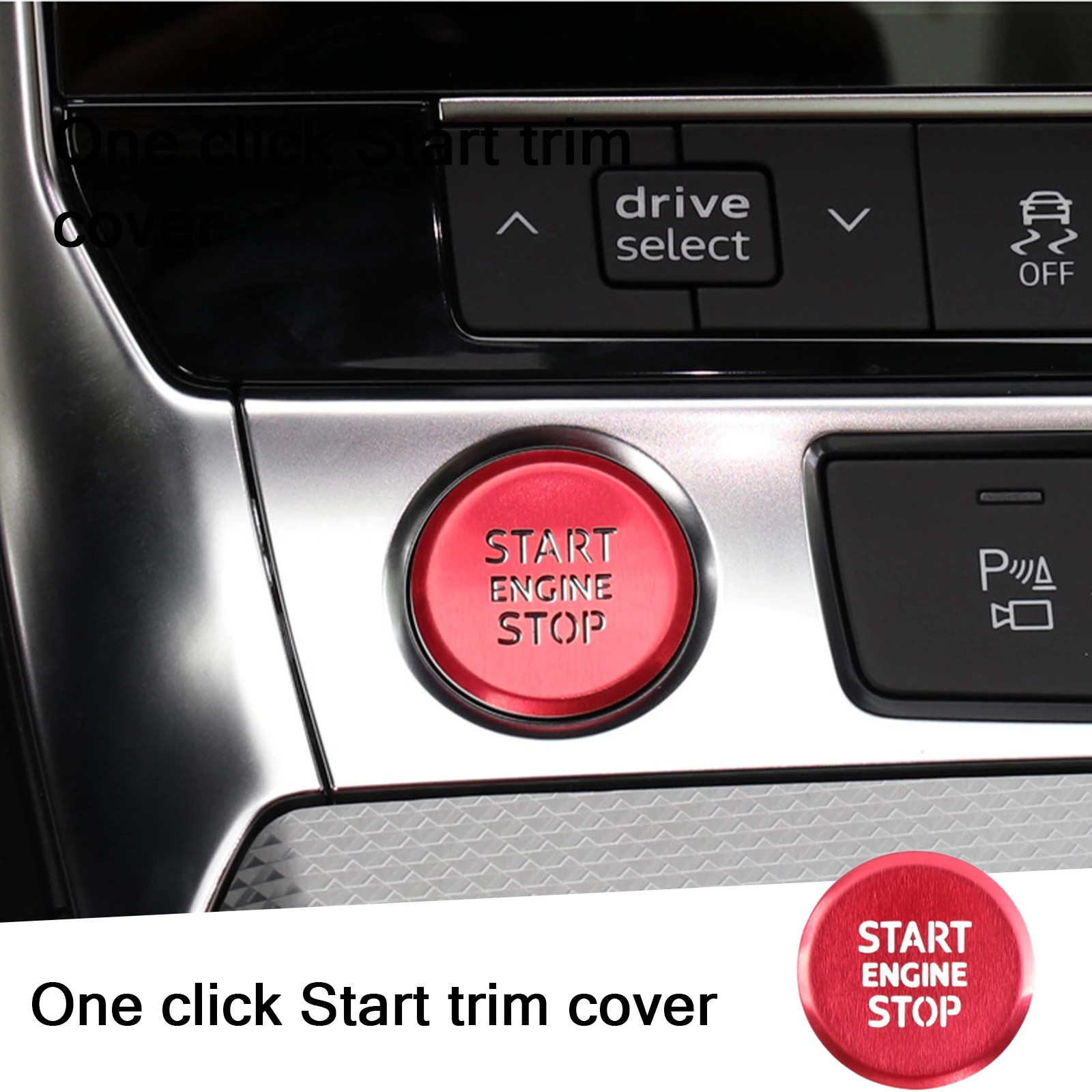 3D металлическая кнопка запуска и остановки двигателя автомобиля полупрозрачный