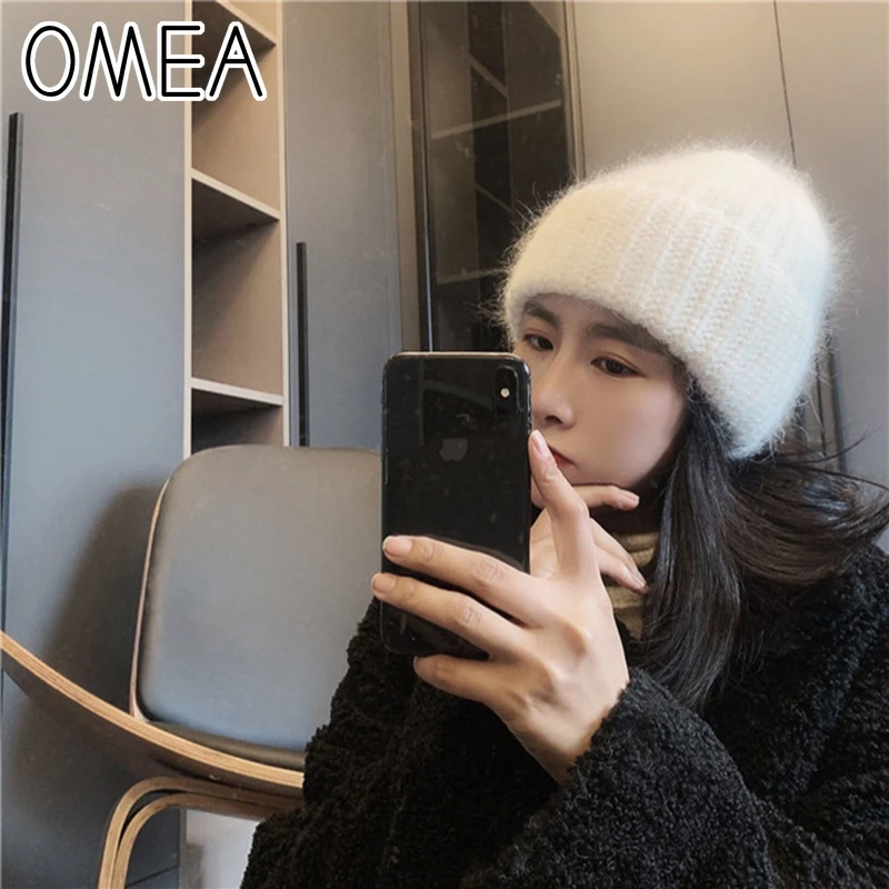 Зимняя шапка OMEA из Ангорского меха кролика Женская шерстяная Мужская Подарочная
