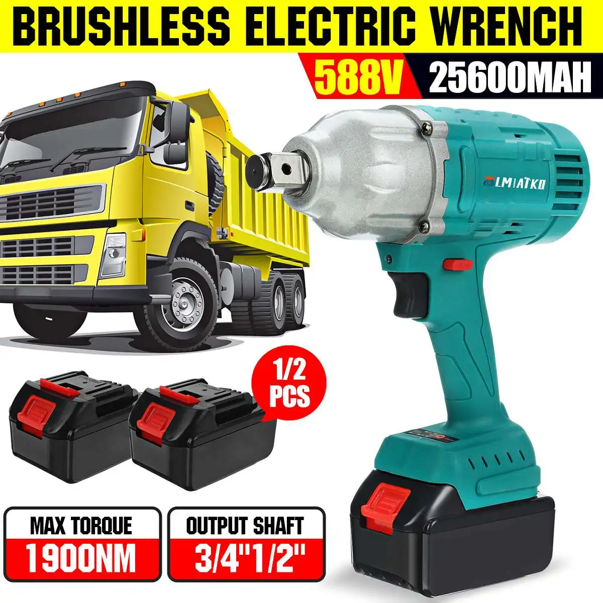 

BLMIATKO 588vf 1900NM бесщеточный Электрический Аккумуляторный ударный гайковерт 3/4 дюймов Мощность инструмент 19800Amh Li ion аккумулятор Батарея для Makita...