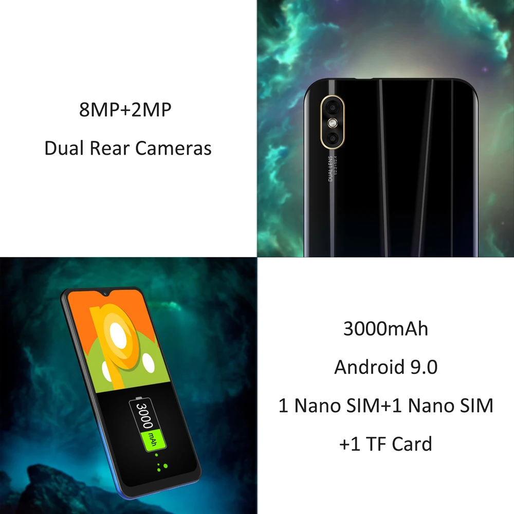 Мобильный телефон LEAGOO M12 5,7" HD+ Waterdrop экран 2 ГБ ОЗУ 16 ГБ встроенной памяти MT6739V 3000 мАч 8 МП камера Android-смартфон.
