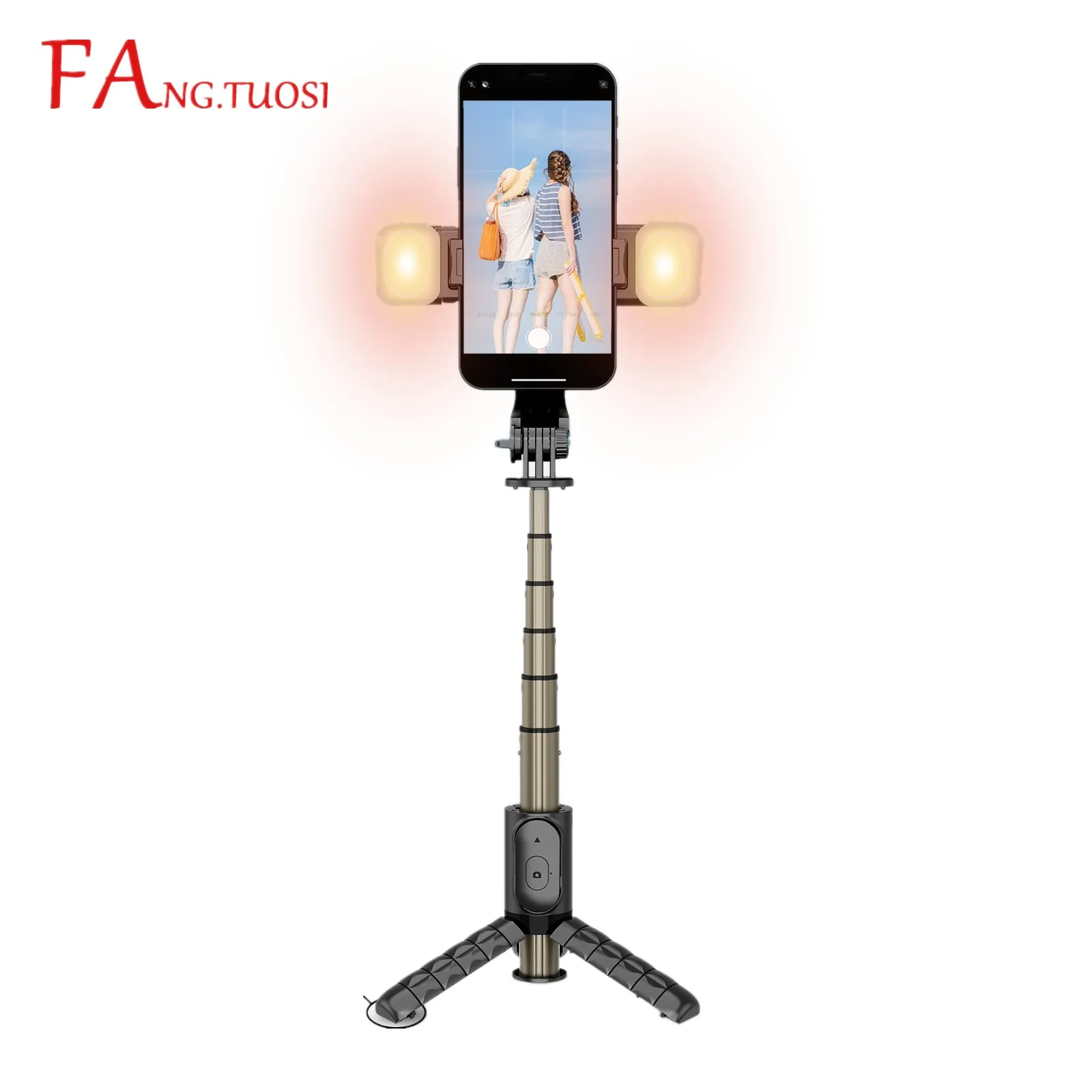 FANGTUOSI Mini Wireless bluetooth selfie stick 2022 New style Foldable mini tripod with Fill Light For IOS Android images - 6