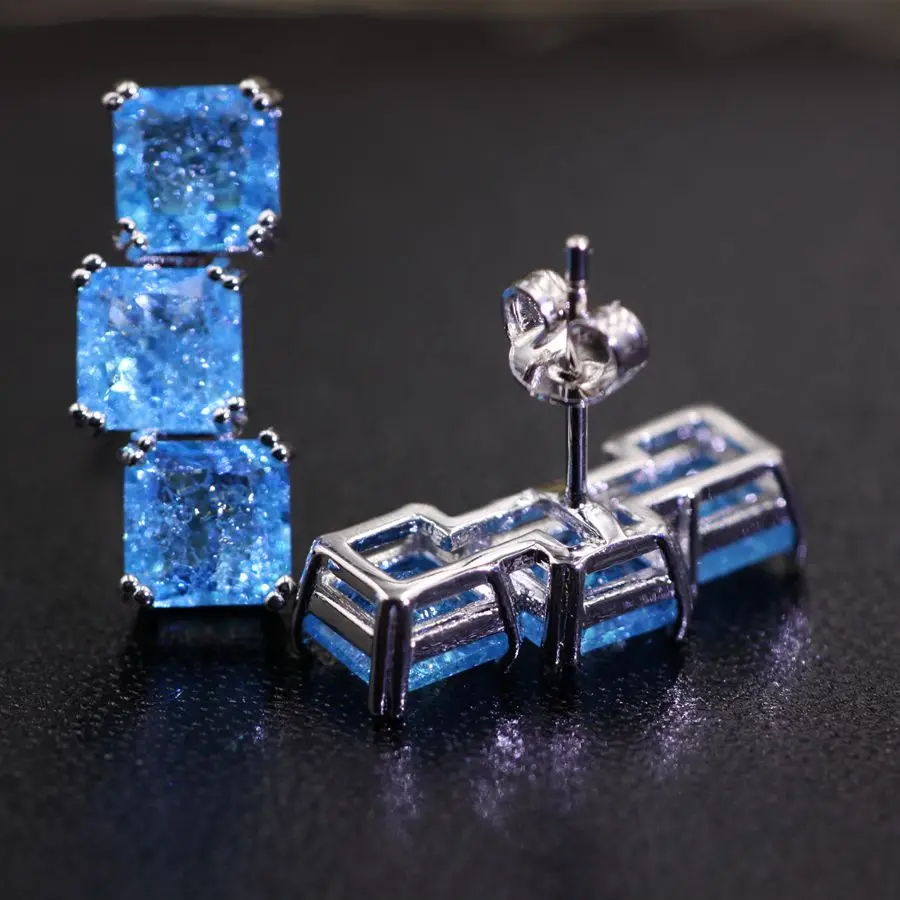 Женские Геометрические серьги гвоздики с кристаллами|Серьги-гвоздики| |