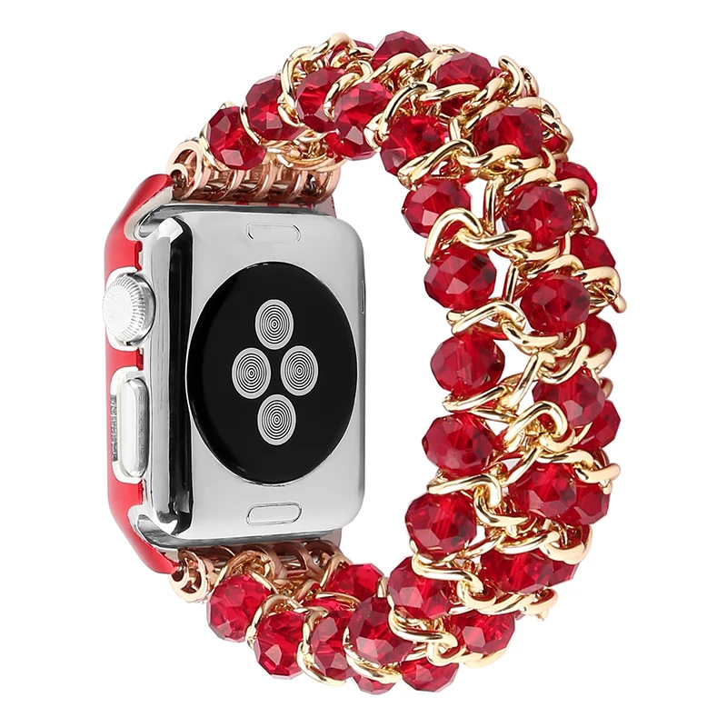 Ремешок с рамкой для Apple watch 44 мм серии 5 3 2 1 ручной работы из бисера эластичный браслет сменный ремешок на запястье 38 мм 42 мм