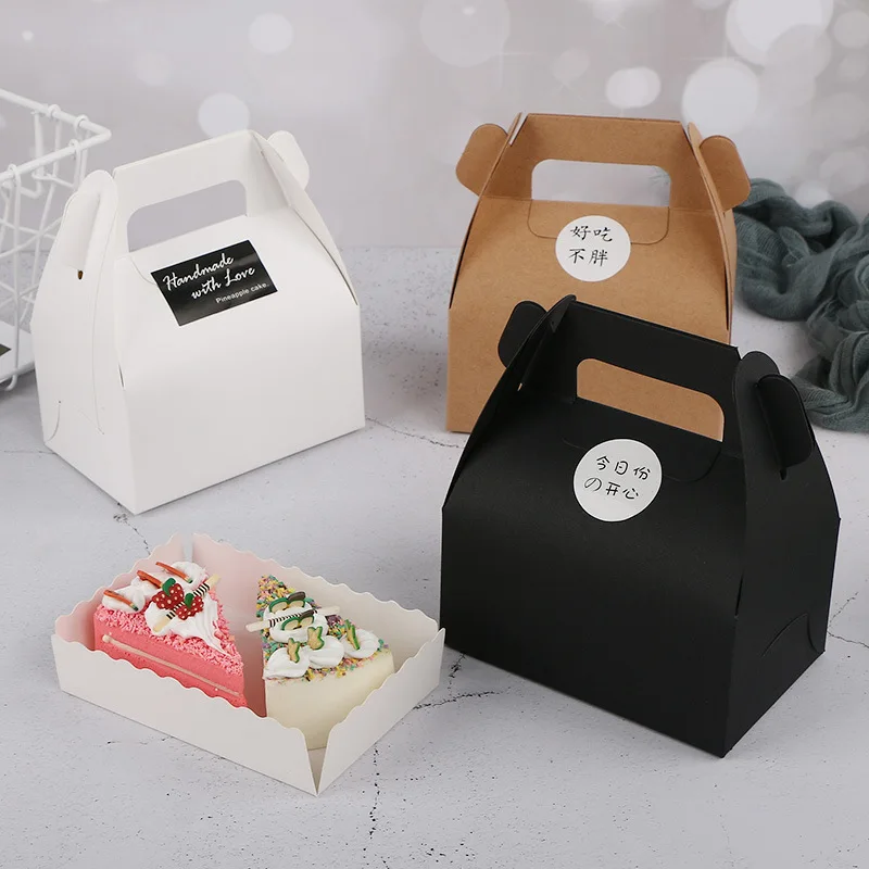 

10PCS Kraft paper box brown/black/white cardboard handmade transparent PVC window soap box craft paper wedding candy box