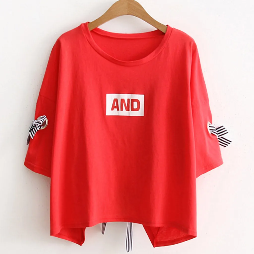 Женская футболка с круглым вырезом летняя свободная укороченная Футболка