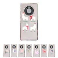 cartoon alpaca phone case transparent for huawei enjoy 20 10 9 8 7 s se e c z pro plus lite soft tpu clear mobile bags