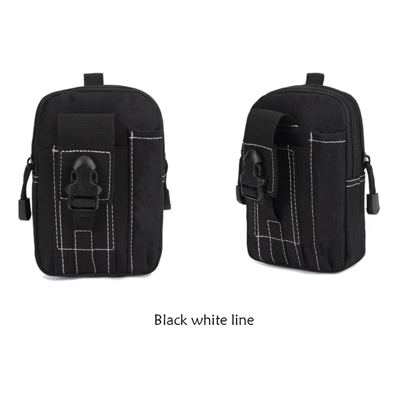 Black white line 2L Тактическая Военная поясная сумка, поясная сумка, сумка для улицы, для верховой езды, для бега, охотничьи кошельки, карманные аксессуары для бега - Цвет: Black white line