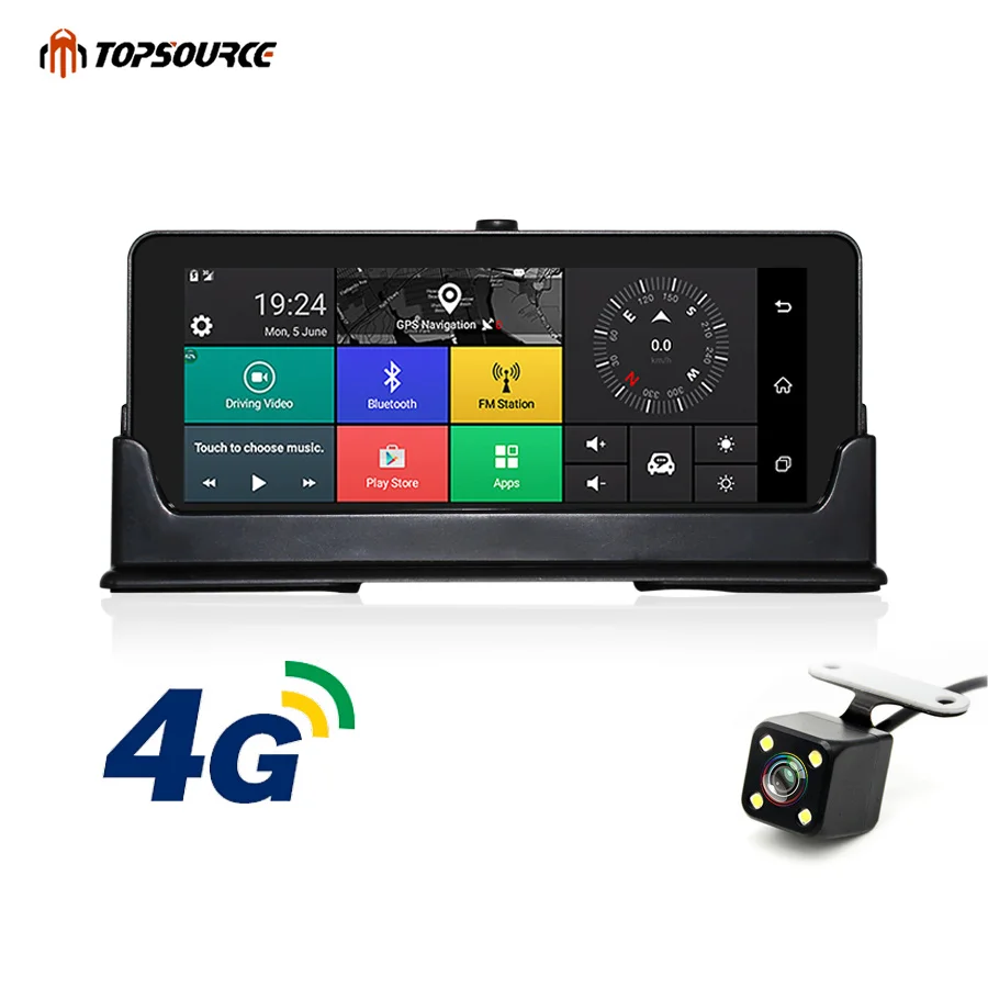 TOPSOURCE 4G Автомобильный gps-навигатор 6 86 дюймов Android 5 1 Bluetooth ROM 16 Гб RAM HD 1080P