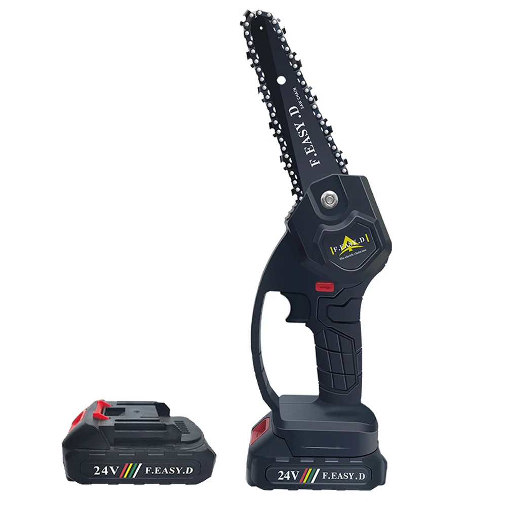 

24V Two Battery Mini Brush Electric Chainsaw Rechargeable Pruning Chainsaw Logging Electric Chainsaw Home Garden Ochard