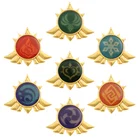 Genshin Impact Eye of God 7 элементов hydro pyro dendro anemo электро крио Гео логотип сплав значки Костюмы Аксессуары булавки брошь