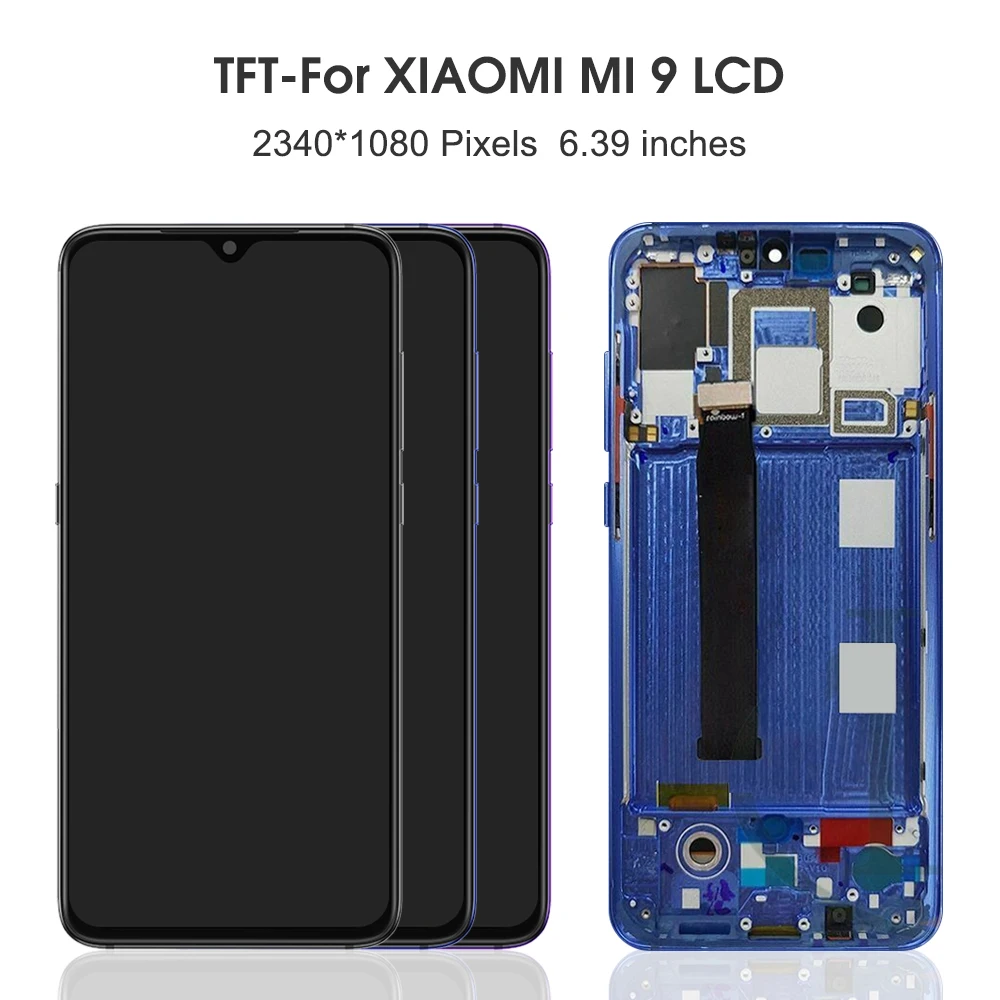 100% протестированный ЖК дисплей 6 39 дюйма для Xiaomi 9 Mi Mi9 сменный сенсорный экран с