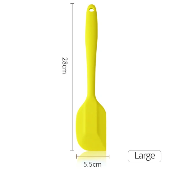 large yellow Высокотемпературный скребок для масла, инструмент для выпечки торта, скребок для мороженого, силиконовый шпатель, кухонные гаджеты, аксессуары для выпечки - Цвет: large yellow