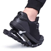 mechanical shoes with steel spring wire shoelace 2 in 1 sports shoes shock absorption shoes