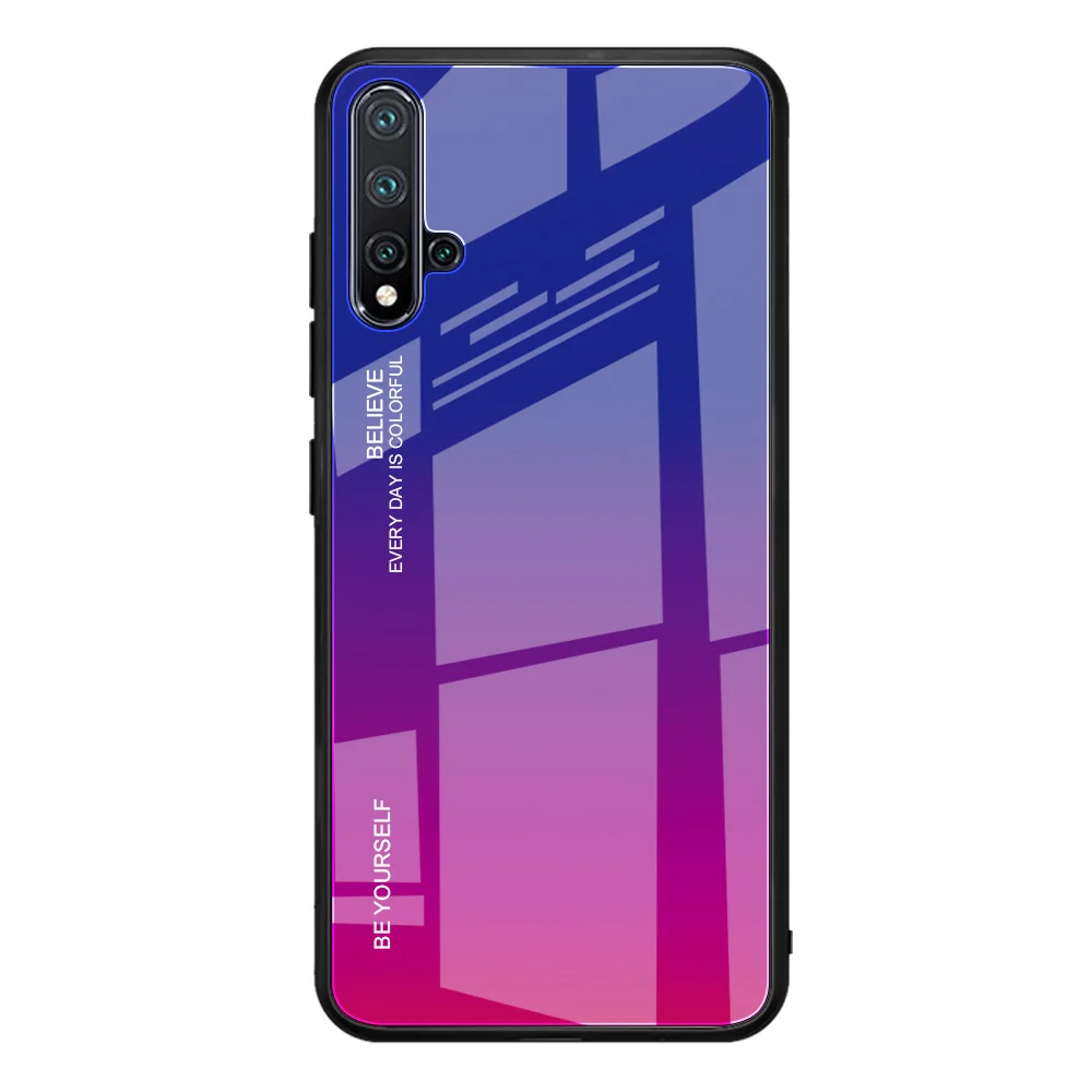 4 Чехол из закаленного стекла с градиентом Aurora для huawei Nova 5T 5 5i Pro Honor 20 Pro P20 Lite Y9 Prime mate 30 20 Lite 8X Max - Цвет: 4