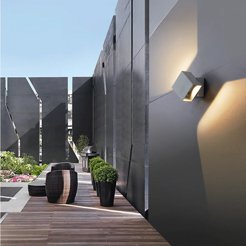 

SANDIY Outdoor Waterproof AC85-265V Surface Mounted LED Wall Light Modern Nordic Luminaire Indoor Wall Lamps Living Room Porch