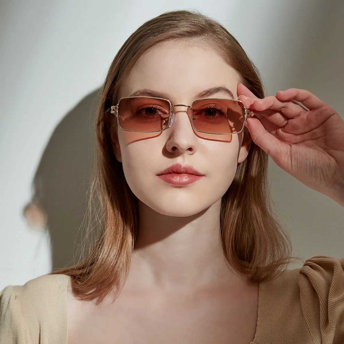 

Square Mirror Rimless Sunglasses Women Men Personality Mosaic Diamond Glasses Legs Fashion Metal Luxury Brand Designer Eyewear