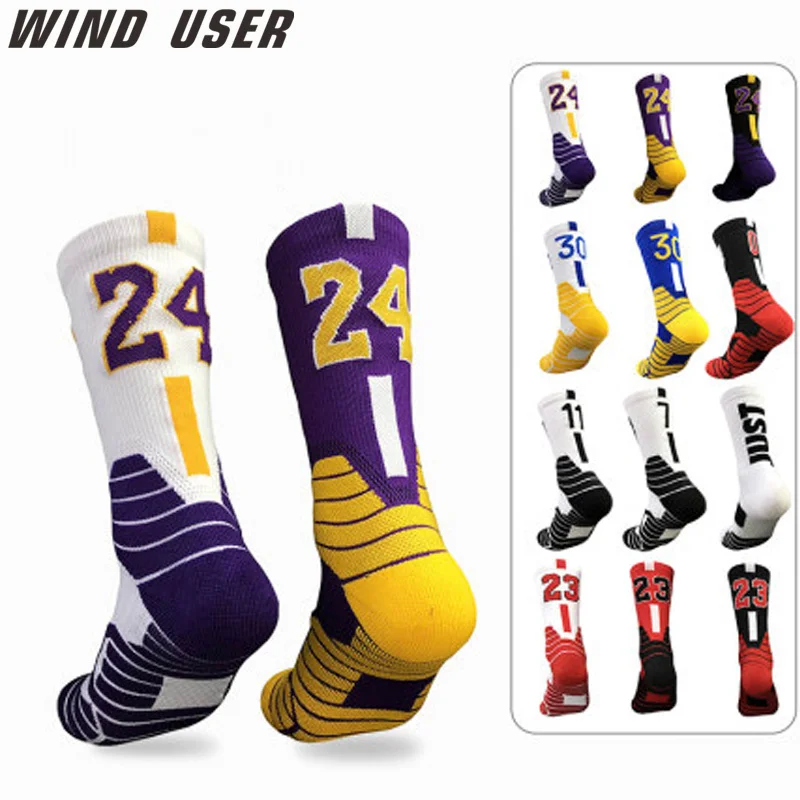 Professional Super Star Basketball Socks Elite Thick Sports Socks Non-slip Durable Skateboard Towel Bottom Socks Stocking