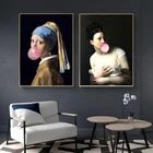 Классическая европейская масляная женщина на холсте Веселые губы ручка картины на стену абстрактный пейзаж настенные художественные принты плакаты Картины домашний декор