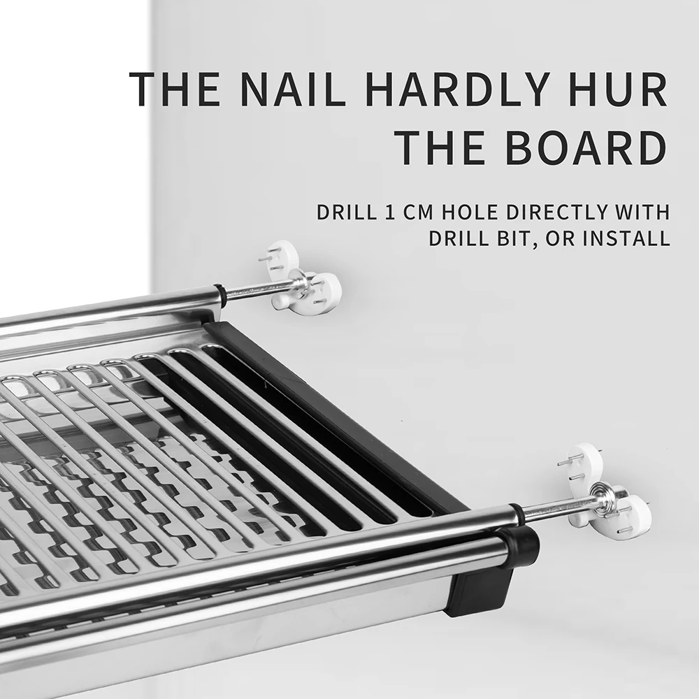 Двухуровневая подставка для посуды из нержавеющей стали Складная Сушилка