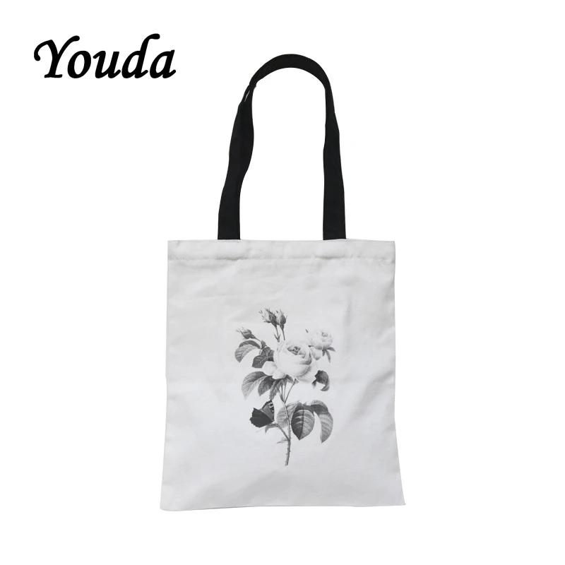 Youda 2019 новинка Ретро стиль женская сумка с рисунком розы Холщовая Сумка