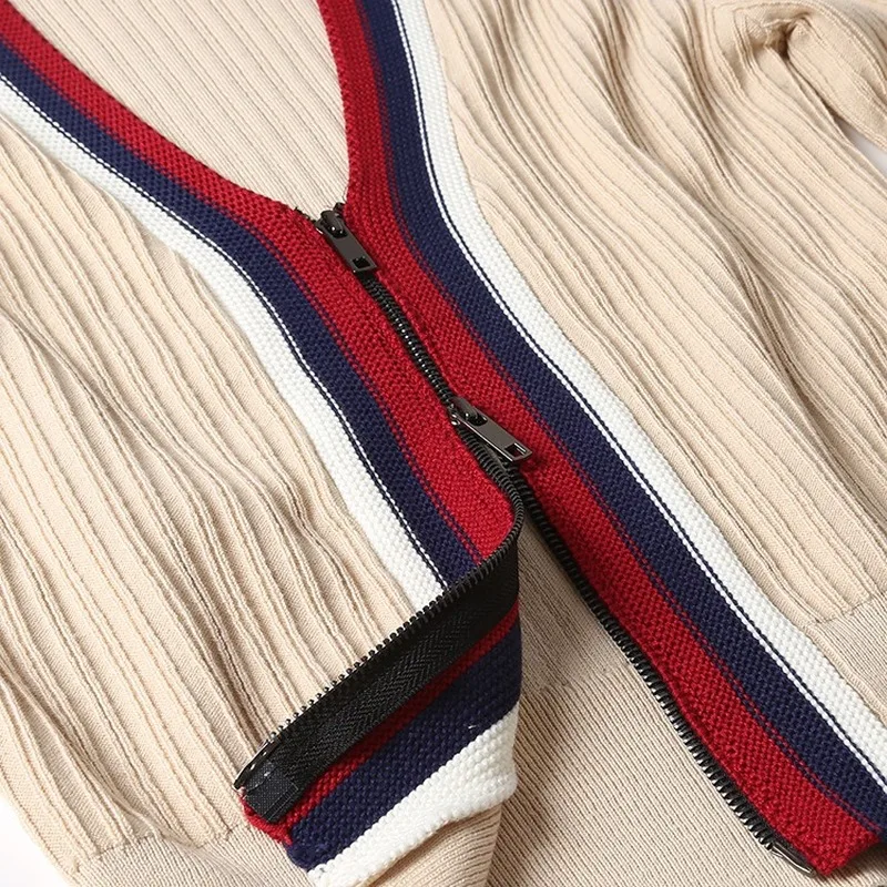 

Cardigan Women's Sweater Long-Sleeved Autumn New Coat V-neck Slim-Fit Thick Type Sweater Zipper Womens Sweaters