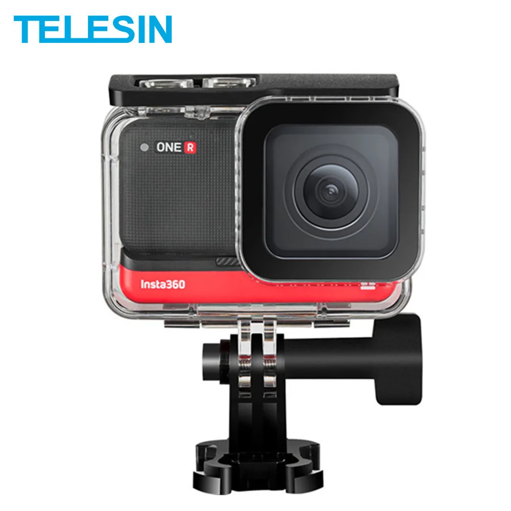 

TELESIN 45M Underwater Housing Box Waterproof Case Protector Cover for Insta360 ONE R 4K 360 Edition Camera Case Accessories