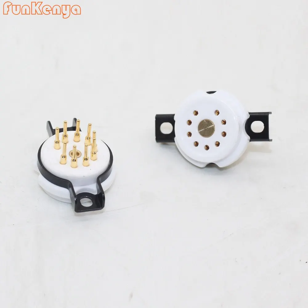 

1 Pair Ceramic Basic 9 Pins Tube Socket For 12AX7 12AU7 6922 EL84 ECC83 6DJ8 EL84 6922 6BM8 6BQ5 EL84 6CG7 6FQ7 6DJ8 ECC88 6DL4