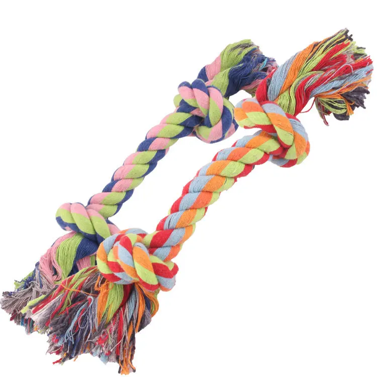 

Pet Dog Toy Bite Rope Woven Double Knot Cotton Rope Toys Bite-Resistant Molar Size Pet Supplies dog toys puppy