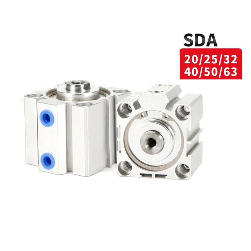 Air Cylinder SDA series Pneumatic Compact airtac type 16 20 25 32 40 50 63mm Bore to 5 10 15 20 25 30 35 40 45 50mm Stroke