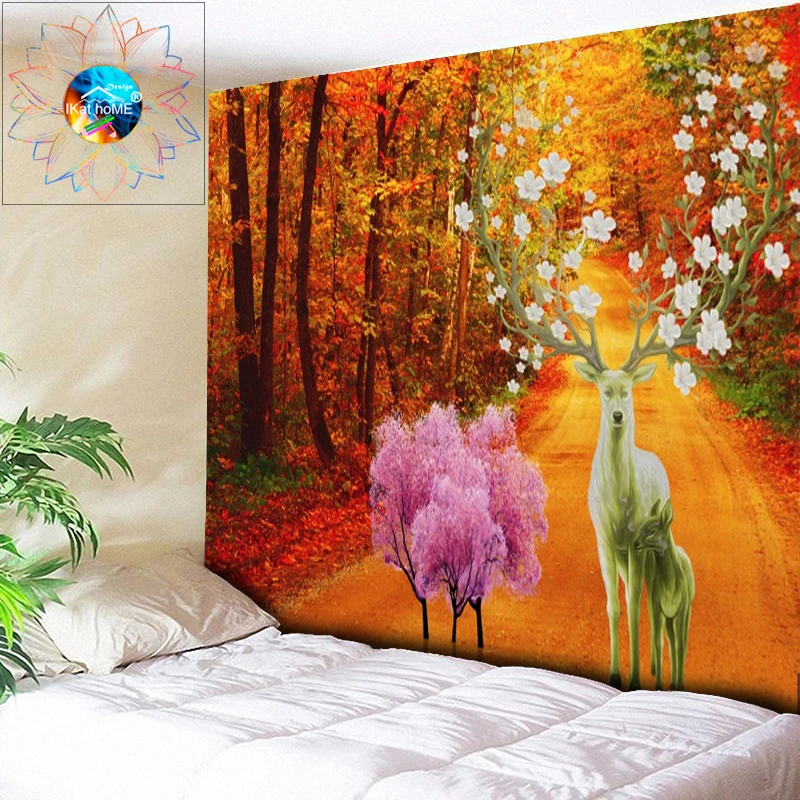 Лося гобелены лес настенный гобелен хиппи в стиле бохо художественное
