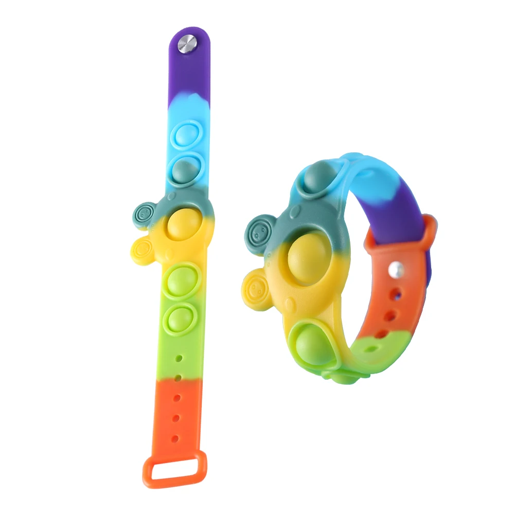 

Wearable frog Silicone Push Bubble Bracelet Sensory Squeeze Toy Wristband fidget Autism Toys Stress Relief for Adults Kids