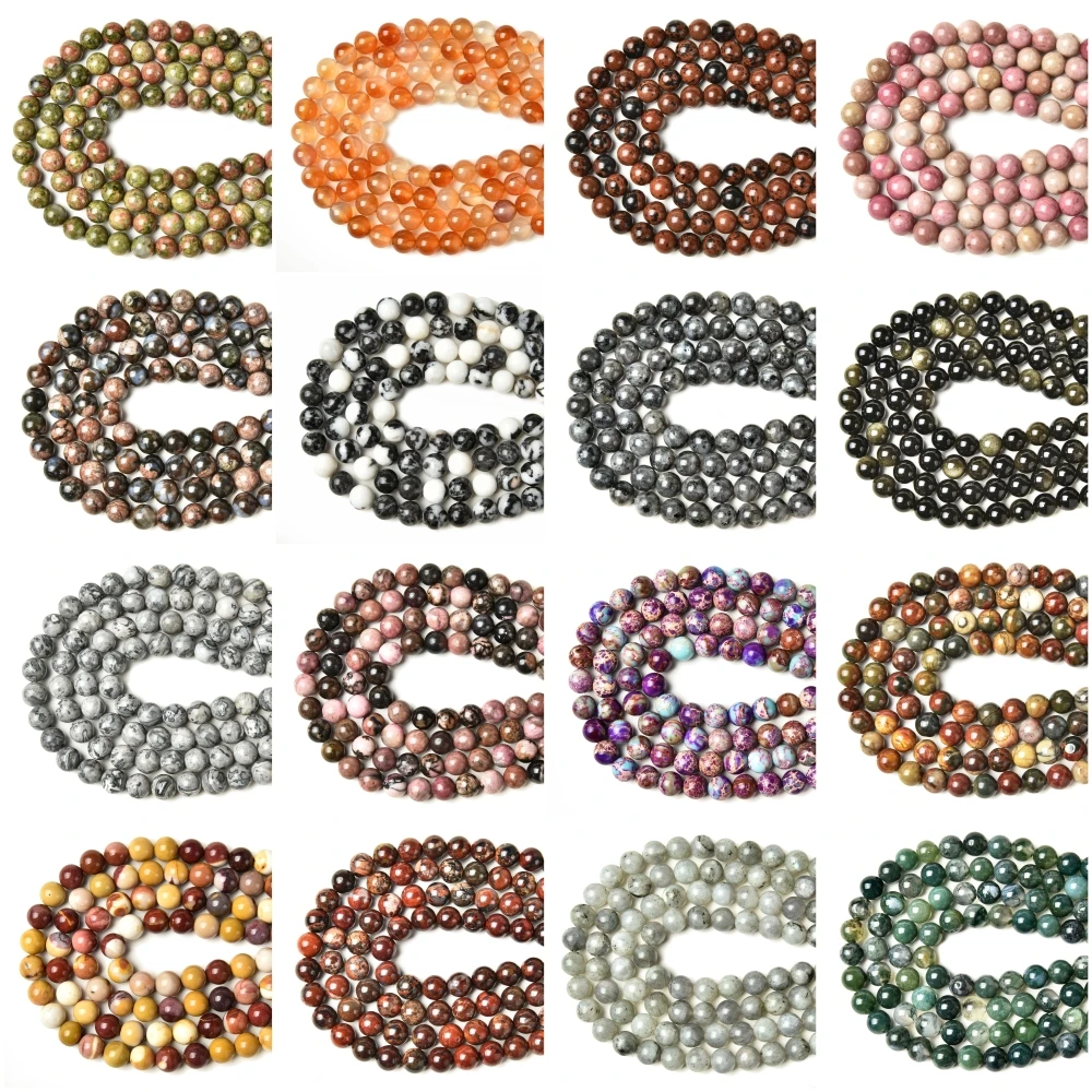 Круглые бусины из натурального камня лава тигровый глаз|Бусины| |