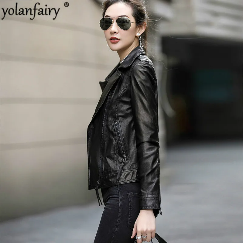 Фото Leather Jacket Women 2020 Sheepskin Genuine Motorcycle Real Clothes Chaqueta Mujer OT1703 YY621 Женская одежда Leather Jacket Women 2020 Sheepskin Genuine Motorcycle Real Clothes Chaqueta Mujer OT1703 YY621 Женская одежда
