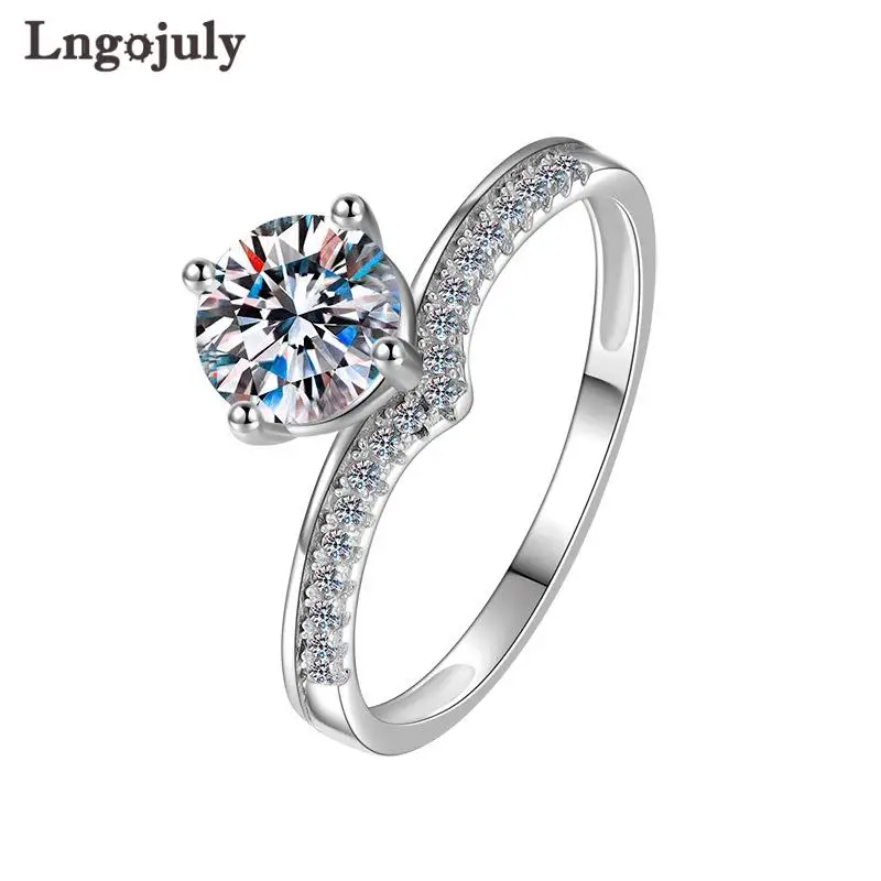 

Женское кольцо из серебра 925 пробы с голубым муассанитом 1 карат 6,5 мм