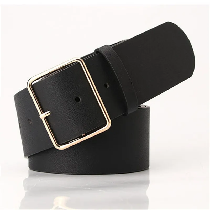 Newest Solid 5.0cm*104cm PU Women Strap Lady Belts Casual Waistband Girls Girdle Female Square Buckle Waist Band