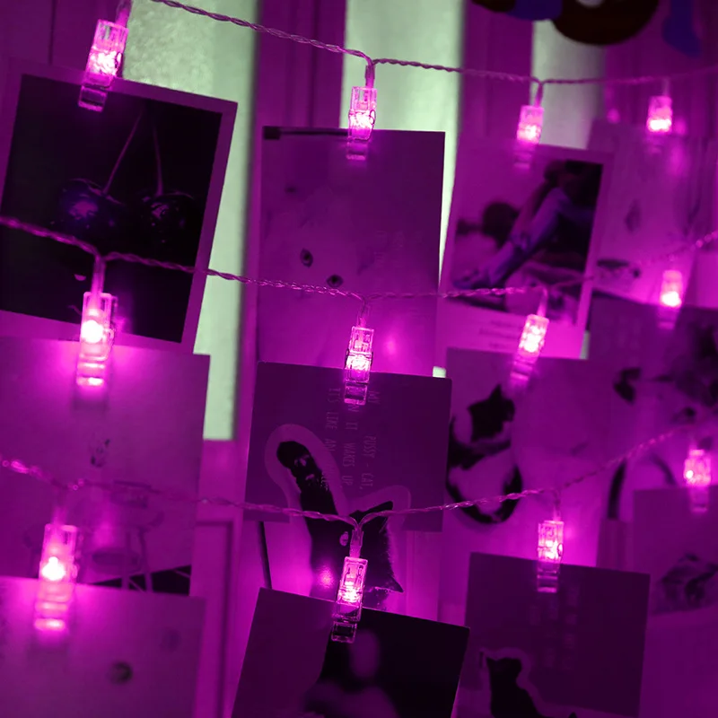 

1.5M 3M 6M Photo Clip Holder LED String Lights 10 20 40LED for Wedding Party Holiday Home Lighting Decoration Lamp
