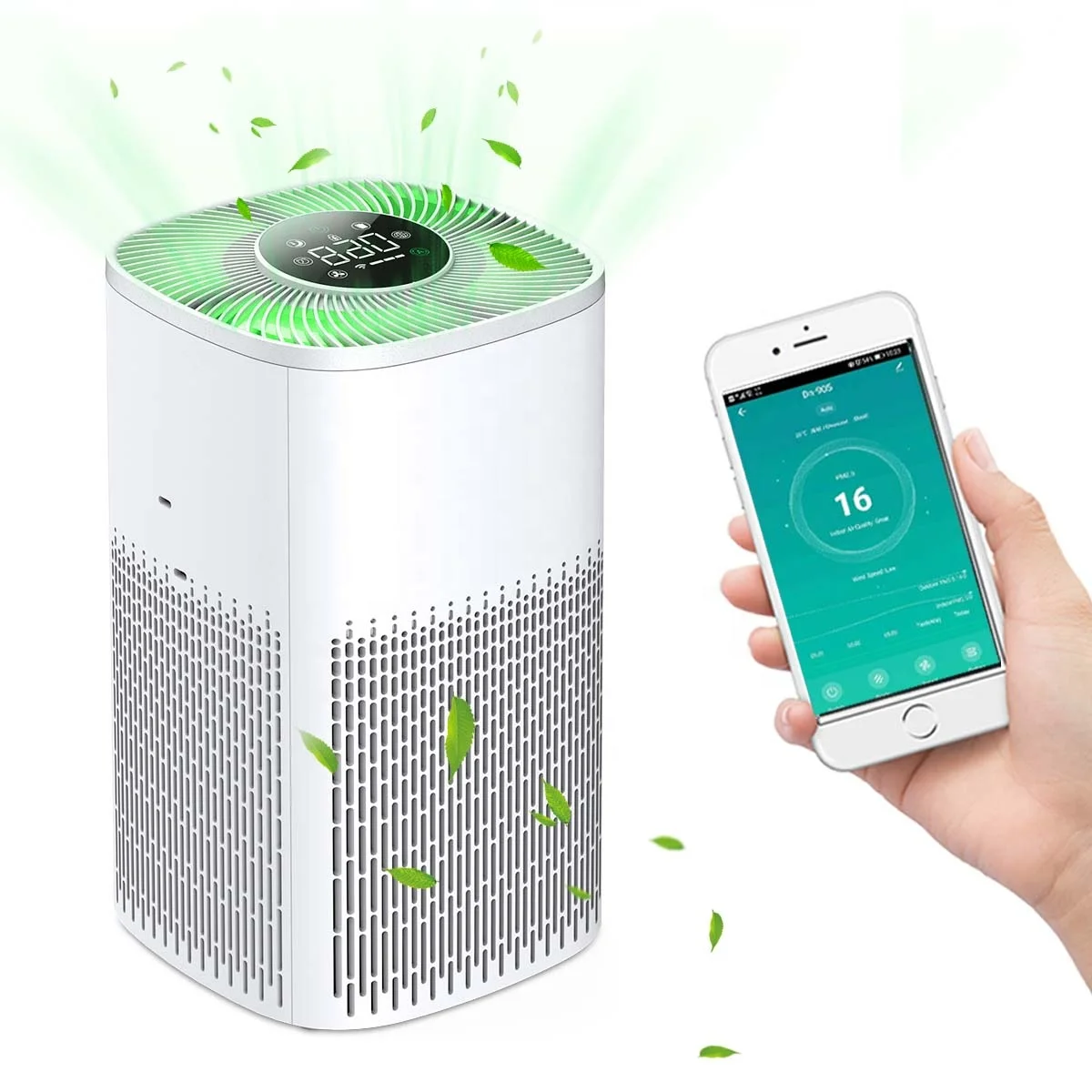 

Портативный небольшой очиститель воздуха Smart Tuya App для удаления неприятных запахов HEPA
