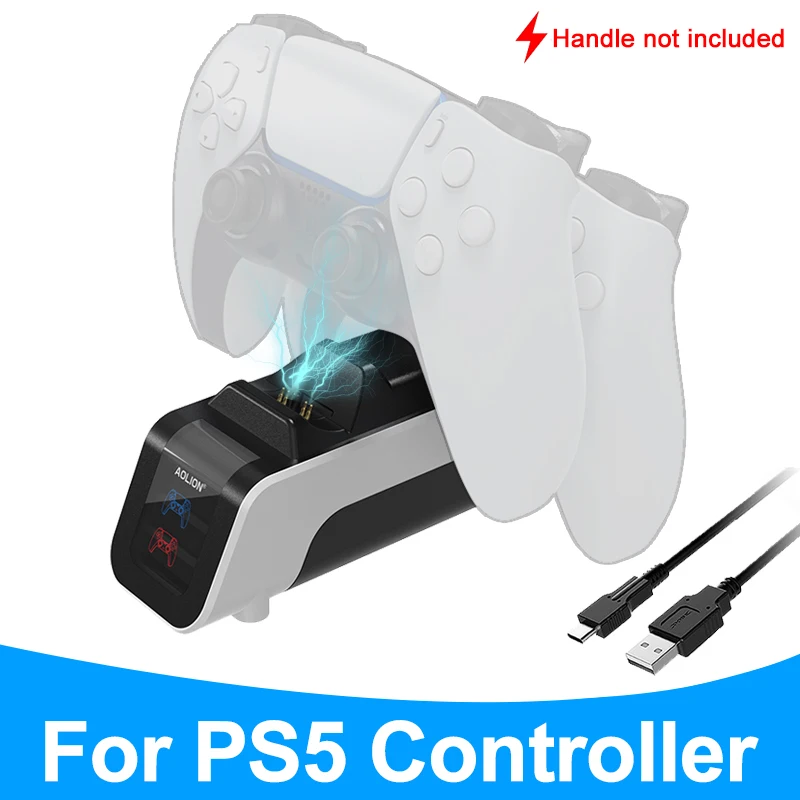 

Dual Fast Charger for PS5 Gamepad Controller USB Type-C Dual Charging Base Cradle Dock Station for Playstation 5 Accessories