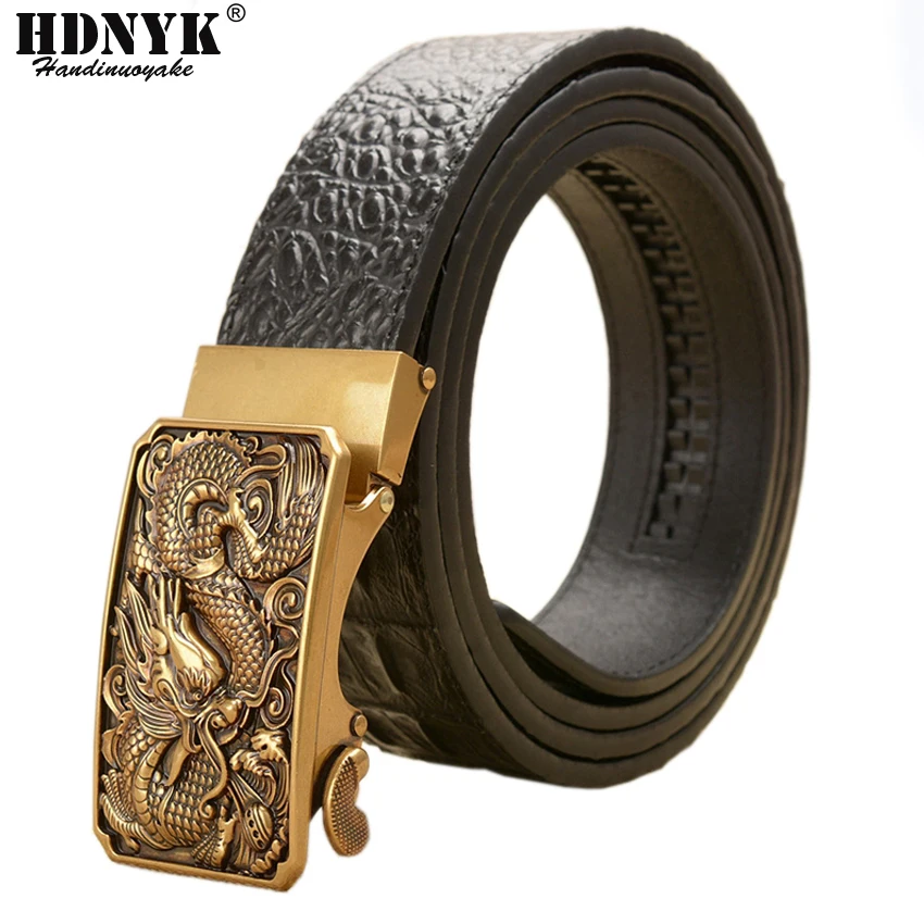 Retro Classical Designer Belt for Men Luxury Real Cowskin Leather Men Belts Waistband High Quality Businessmen Belts Automatic