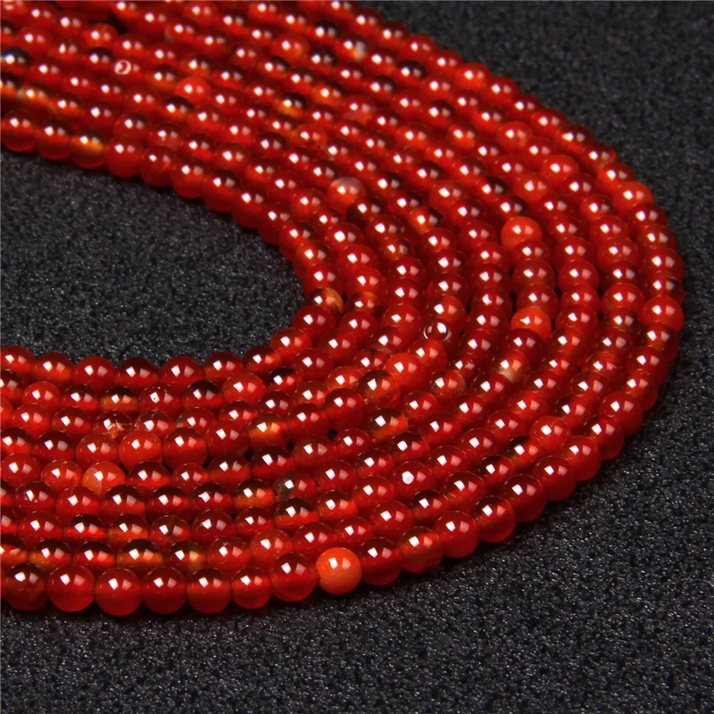 

Бусины из натурального красного агата, 4 мм