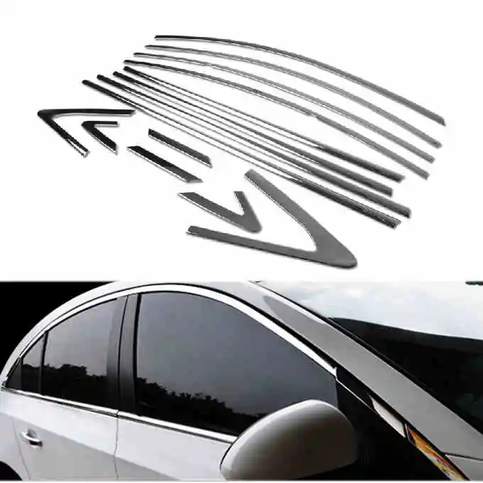 

For Chevrolet Cruze 2010 2011 2012 2013 2014 Chrome Covers Chromium Styling Strips Car Full Window Trim Decoration Accessories