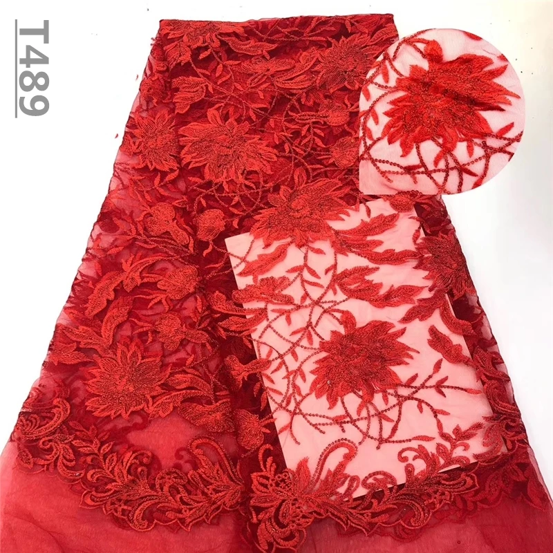 Вино 2019 новый стиль Французский Чистая кружевная ткань 3D цветок африканский тюль