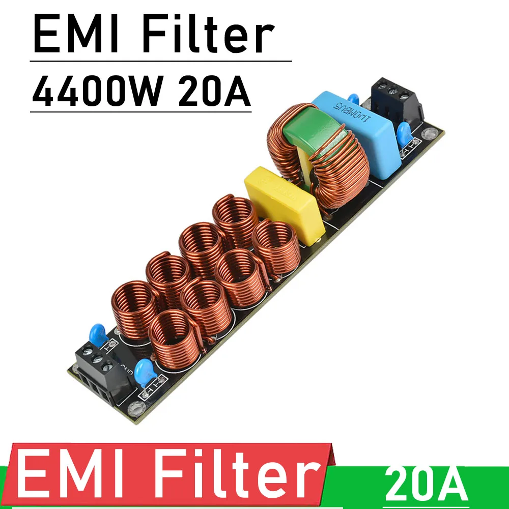 Emi Filtro ac 110v220v Fonte de Alimentação do Filtro Emi Supressor de Ruído de Alta Eficiência para Speaker Amplificador de Áudio 4400w 20a Peças e acessórios p/ instrumentos
