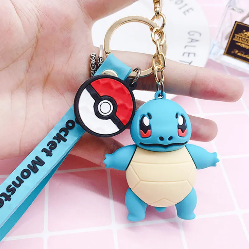 type 9 3D Аниме Фигурка Pokemon Go брелок милый Пикачу кольцо для ключей с игрушкой орнамент подвеска брелок для ключей детский брелок подарок - Цвет: type 9