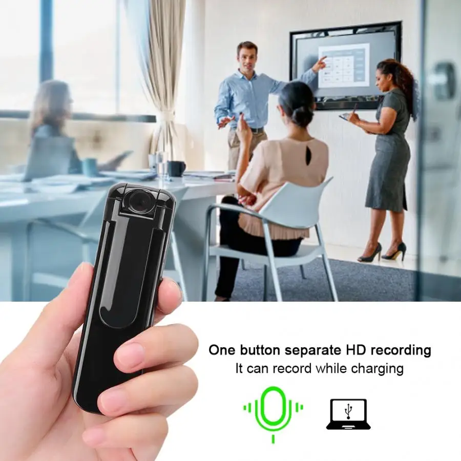 Карманный видео аудио рекордер 1080P вращающаяся линза DVR USB диктофон