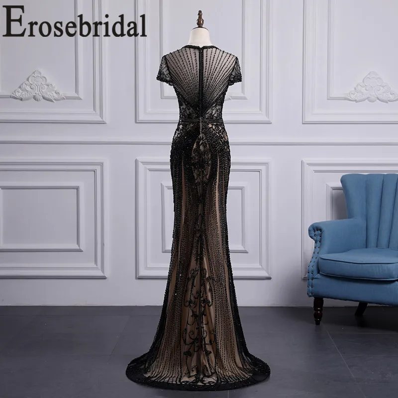 Erosebridal, короткий рукав, Русалка, вечернее платье с бюстгальтером, элегантное, на молнии, сзади, длинное, официальное, женское, вечернее платье, платье для вечеринки