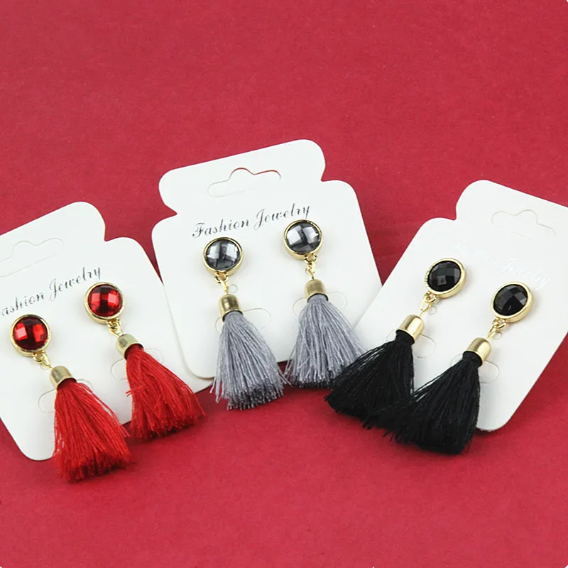 2019 корейские массивные красные Висячие висячие серьги с кисточками