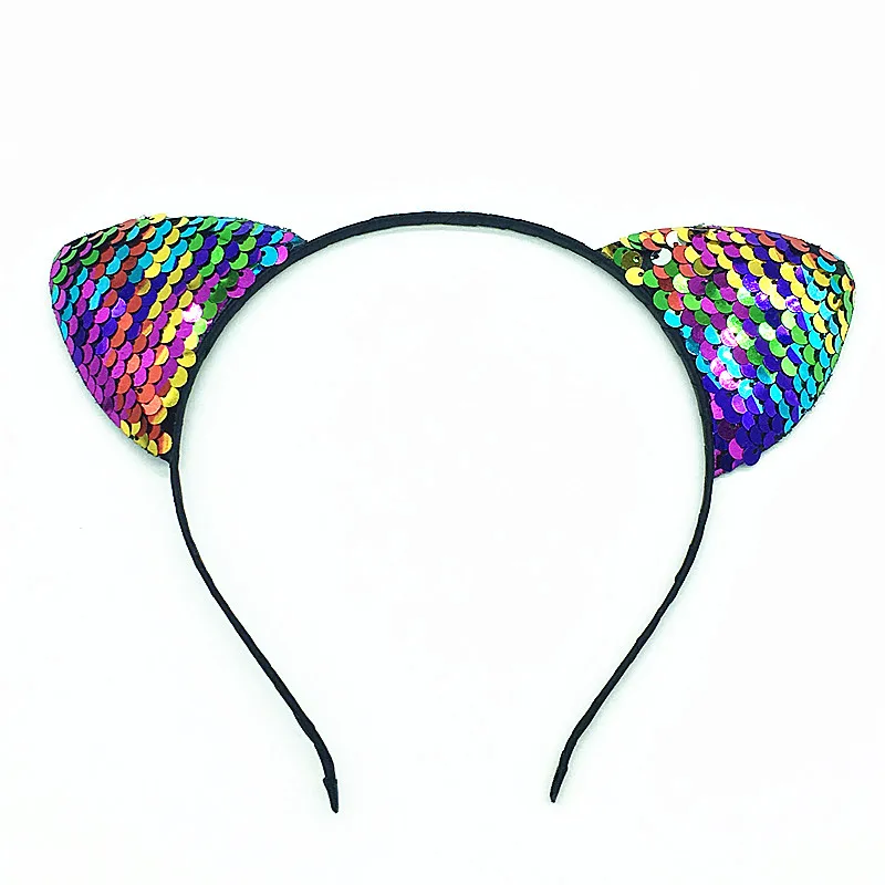 Милая блестящая повязка для волос с кошачьими ушками Детские аксессуары женщин