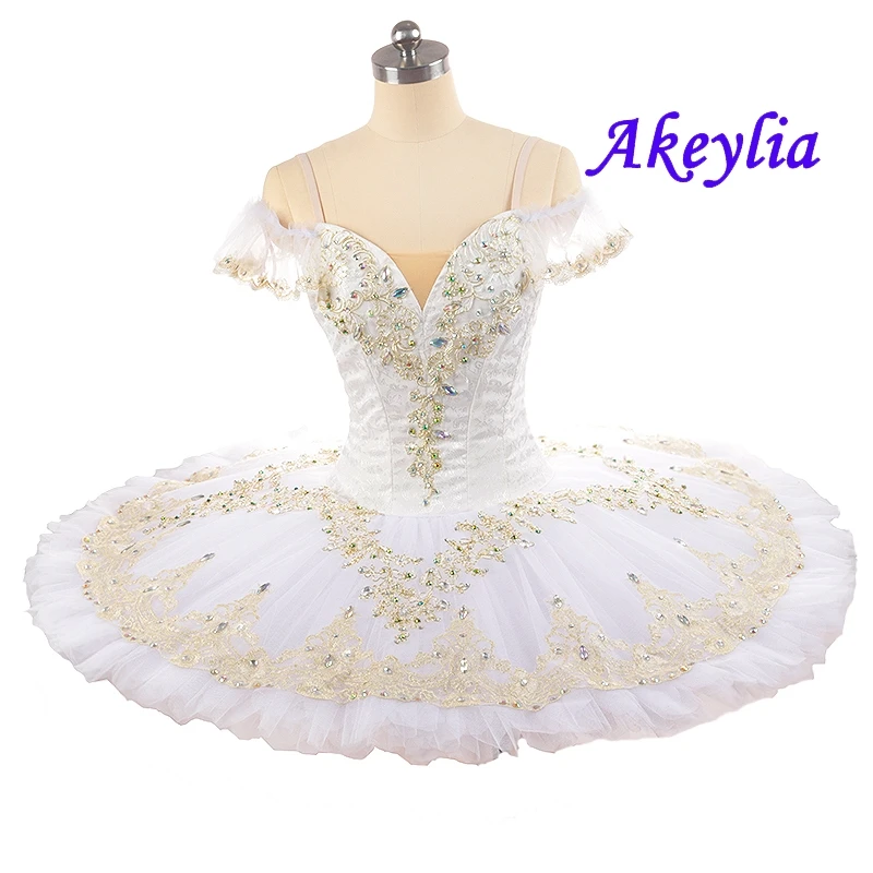 Girls Sleeping Beauty Ballet Tutu Professional white Dress For Women ballet performance Costume stage No elasticity JN0267